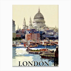 London, Vintage Travel Poster Canvas Print