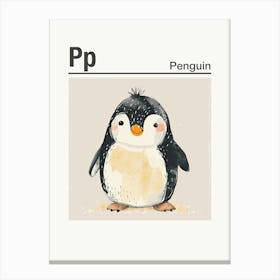 Animals Alphabet Penguin 1 Canvas Print