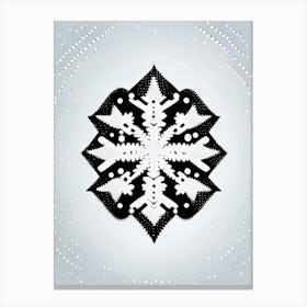 Diamond Dust, Snowflakes, Retro Minimal 4 Canvas Print