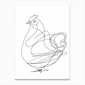 Rooster animal lines art Canvas Print