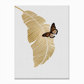 Butterfly & Palm Canvas Print