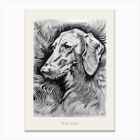 Saluki Dog Line Sketch 1 Poster Canvas Print