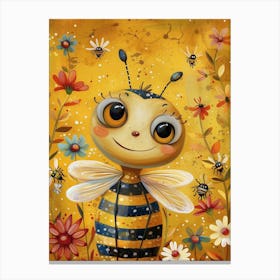 Andrena Bee Storybook Illustration 30 Canvas Print