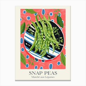 Marche Aux Legumes Snap Peas Summer Illustration 4 Canvas Print