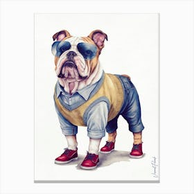 Fancy British Bulldog 2. Canvas Print