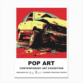 Car Crash Pop Art 3 Canvas Print