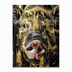 Gold Pig Canvas Print