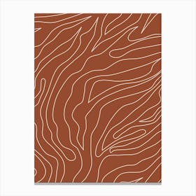 Abstract Lines Rust Terracotta Canvas Print