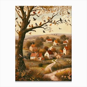 A Picturesque Slavonian Village Scene Canvas Print