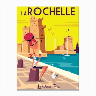 La Rochelle Le Vieux Port Poster Yellow Canvas Print