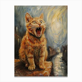 Fantastic Cat Screaming 1 Canvas Print