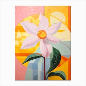 Daffodil 1 Hilma Af Klint Inspired Pastel Flower Painting Canvas Print