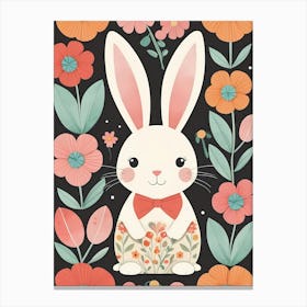 Floral Cute Baby Bunny Nursery (25) Canvas Print