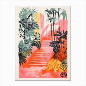 Jardin Botanico De Rio De Janeiro Gardens Abstract Riso Style 2 Canvas Print