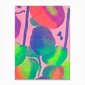 Chayote 3 Risograph Retro Poster vegetable Canvas Print