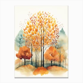 Cute Autumn Fall Scene 25 Canvas Print