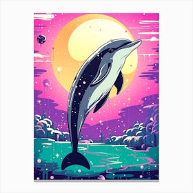 Dolphin In Space Canvas Print