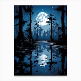 Full Moon In The Swamp Canvas Print