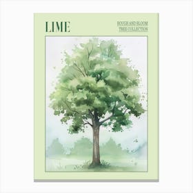 Lime Tree Atmospheric Watercolour Painting 3 Poster Canvas Print