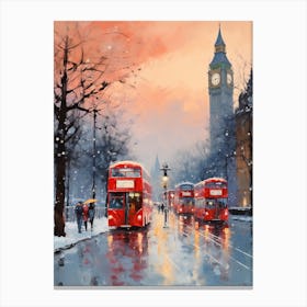 Dreamy Winter Painting London United Kingdom 1 Canvas Print