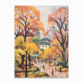 Autumn City Park Painting Ueno Park Tokyo 2 Canvas Print