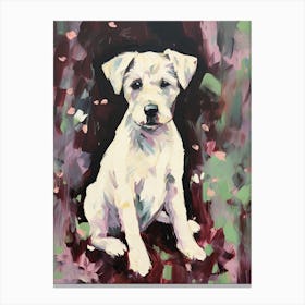 A Miniature Schnauzer Dog Painting, Impressionist 4 Canvas Print