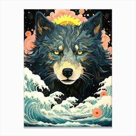 Wolf In The Sea 1 Canvas Print