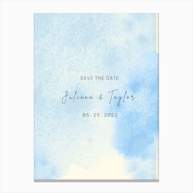 Watercolor Save The Date Canvas Print
