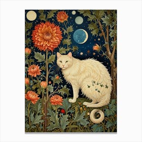 William Morris Cat In The Garden 2 Canvas Print