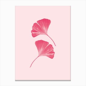 Pink Ginko Handrawn Canvas Print