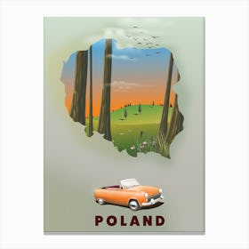 Poland Travel map Canvas Print