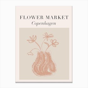 Beige Flower Market Canvas Print