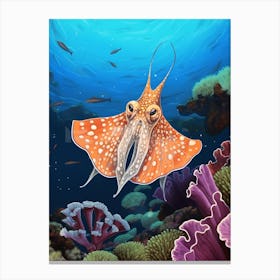 Blanket Octopus Detailed Illustration 2 Canvas Print