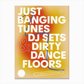 Banging Tunes & DJ Sets... - 00s Indie Lyrics Gallery Wall Music Art Print Canvas Print
