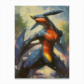 Garchomp Pokemon Anime Manga Japan Poster Canvas Print