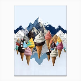 Ice Cream Mountains Canvas Print