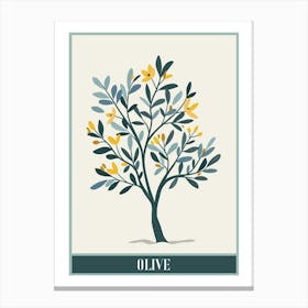 Olive Tree Flat Illustration 1 Poster Canvas Print