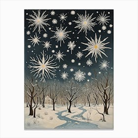 Snowfall At Night Canvas Print