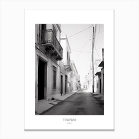 Poster Of Trapani, Italy, Black And White Photo 1 Canvas Print