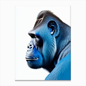 Side Profile Portrait Of A Gorilla Gorillas Decoupage 1 Canvas Print