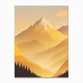Misty Mountains Vertical Composition In Yellow Tone 32 Canvas Print