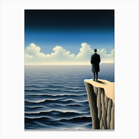 Man On A Cliff Canvas Print