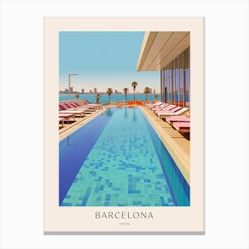 Barcelona Spain 2 Midcentury Modern Pool Poster Canvas Print