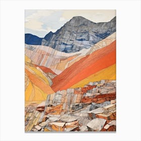 Scafell Pike England 3 Colourful Mountain Illustration Canvas Print