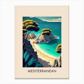 Mediterranean View 3 Vintage Travel Poster Canvas Print