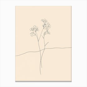 Line Drawing Of A Flower Canvas Print