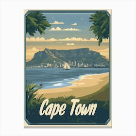 Aihrgdesign A Mid Century Modern Travel Poster For Cape Town 2 Canvas Print