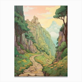 Montaa Machu Picchu Peru Hike Illustration Canvas Print