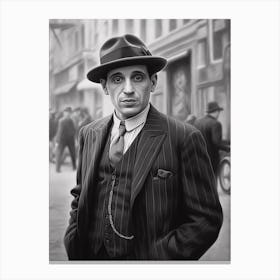 Gangster Art Noodles Once Upon A Time In America B&W 2 Canvas Print