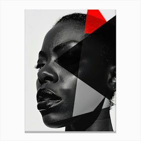 Black Woman With Red Triangles Canvas Print